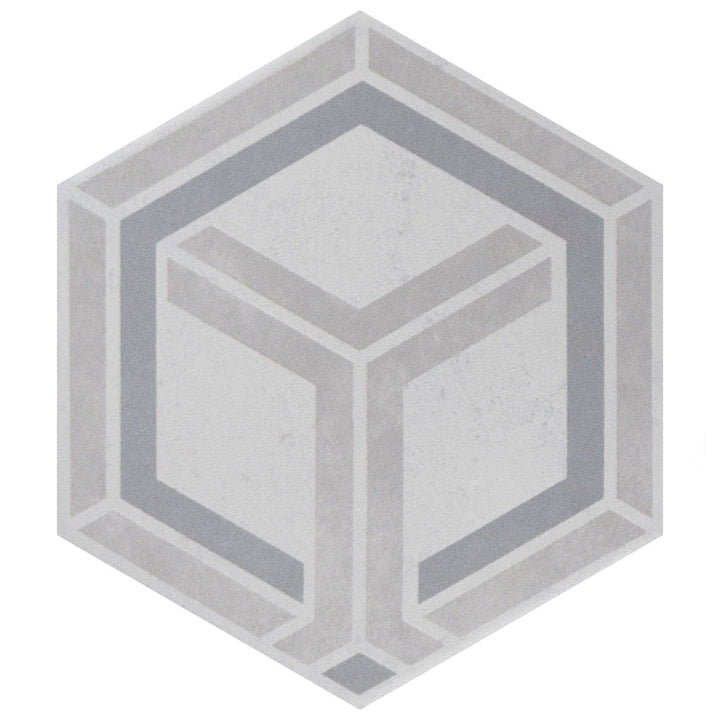 Affinity Tile Odda Hex Decor Geo 6-in x 7-in Multi-finish Porcelain Patterned Hexagon Floor and Wall Tile product image