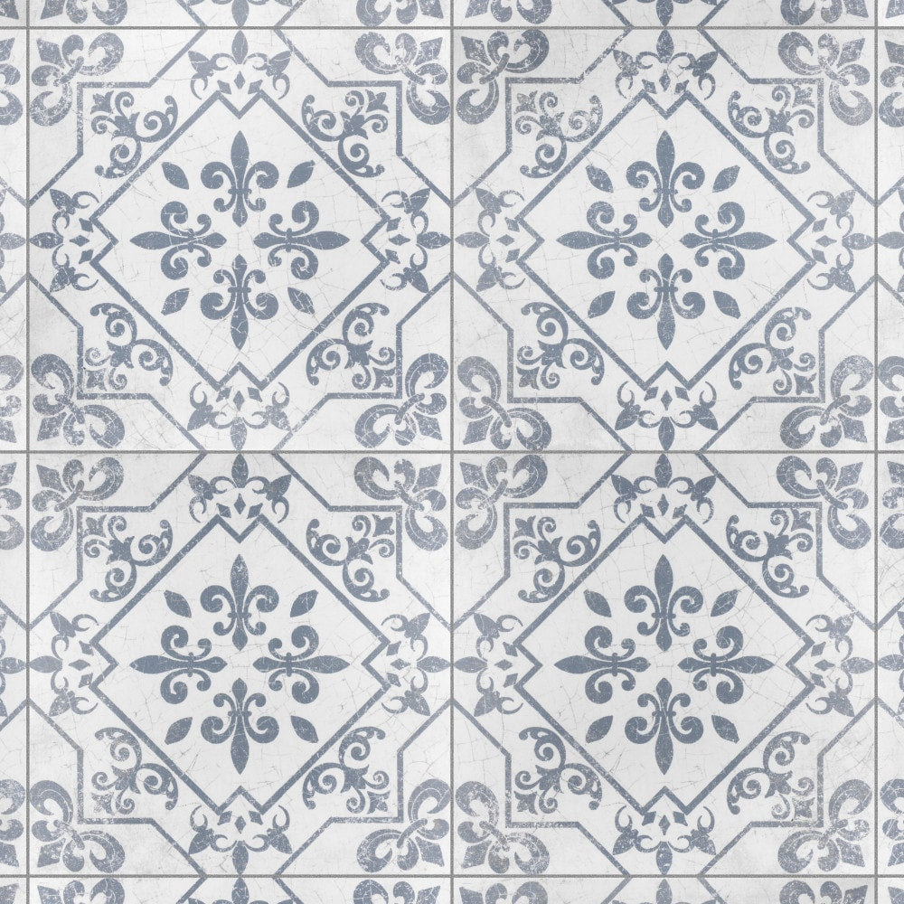Affinity Tile Atlantic Azul 18-in x 18-in Satin Ceramic Encaustic Floor and Wall Tile product image