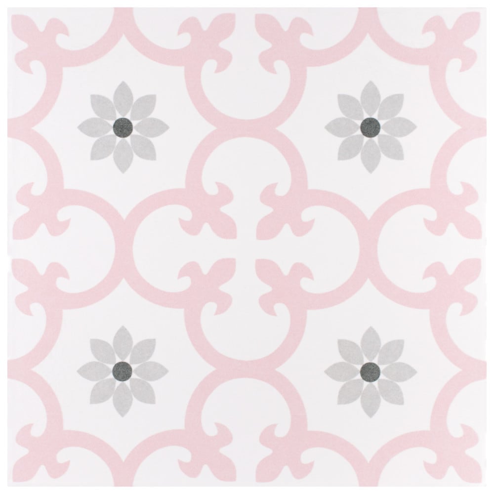 Affinity Tile Daria Rose 10-in x 10-in Matte Porcelain Encaustic Floor and Wall Tile product image