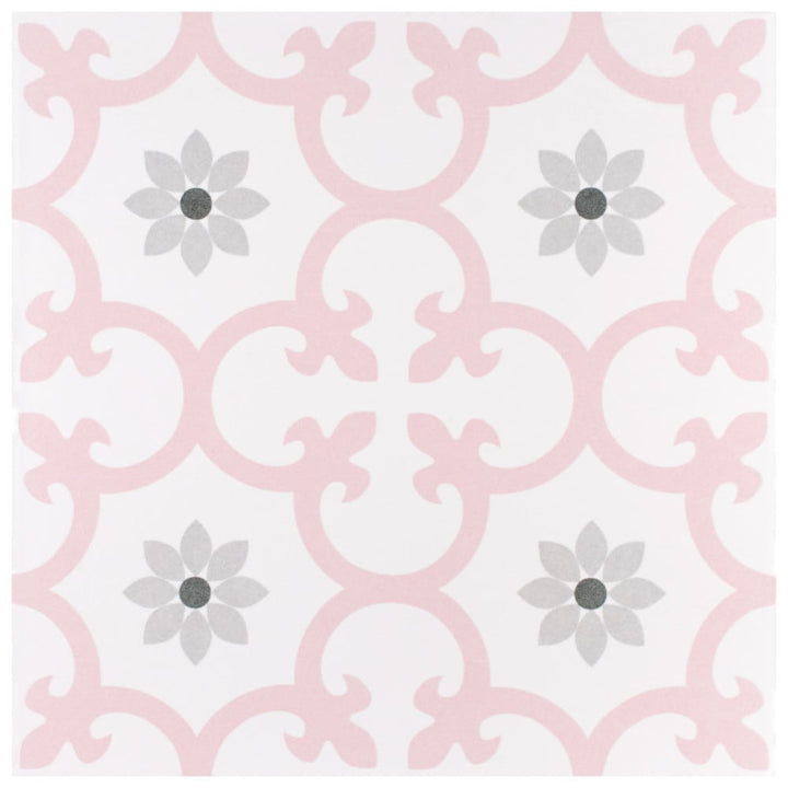 Affinity Tile Daria Rose 10-in x 10-in Matte Porcelain Encaustic Floor and Wall Tile product image
