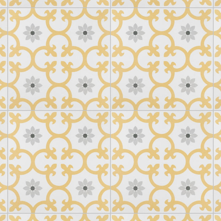 Affinity Tile Daria Dandelion 10-in x 10-in Matte Porcelain Encaustic Floor and Wall Tile product image