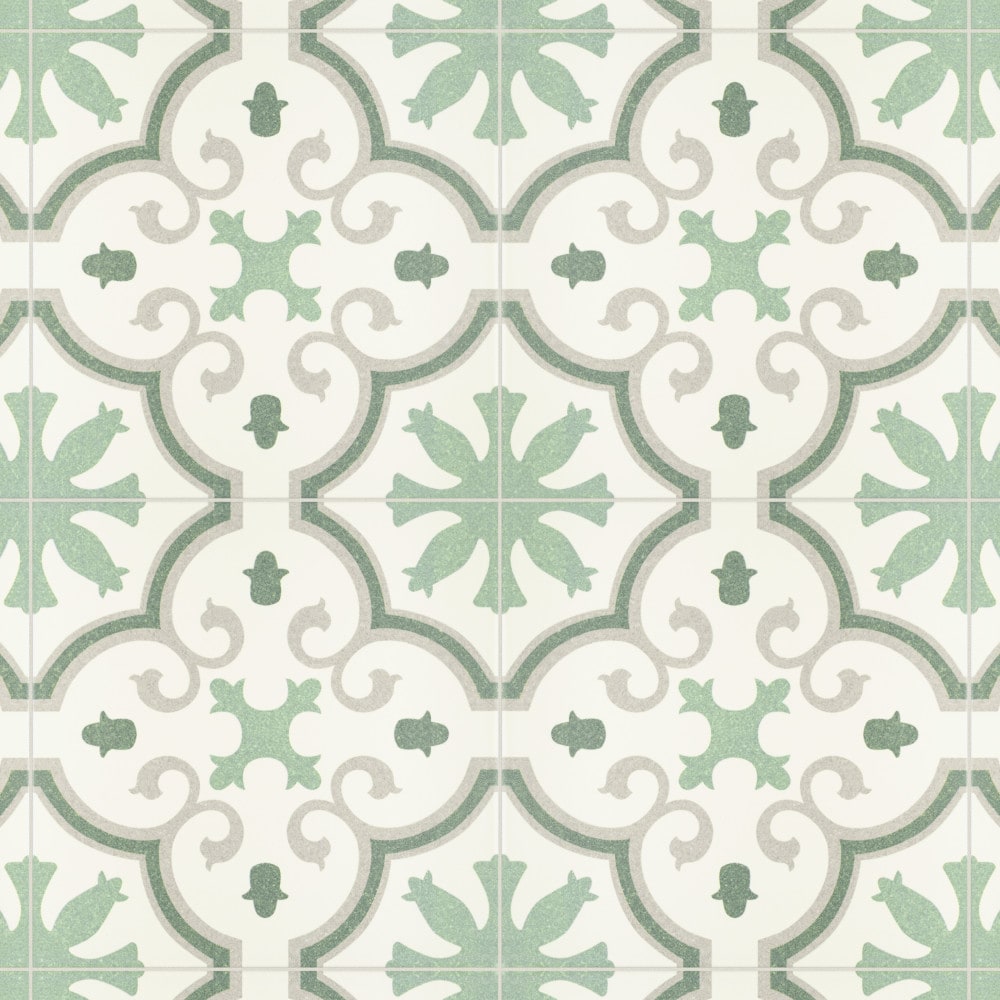 Affinity Tile Monteca Green 10-in x 10-in Satin Porcelain Encaustic Floor and Wall Tile product image