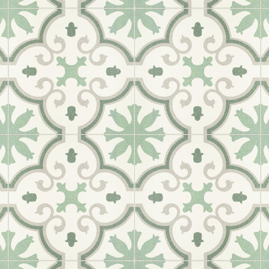 Affinity Tile Monteca Green 10-in x 10-in Satin Porcelain Encaustic Floor and Wall Tile product image
