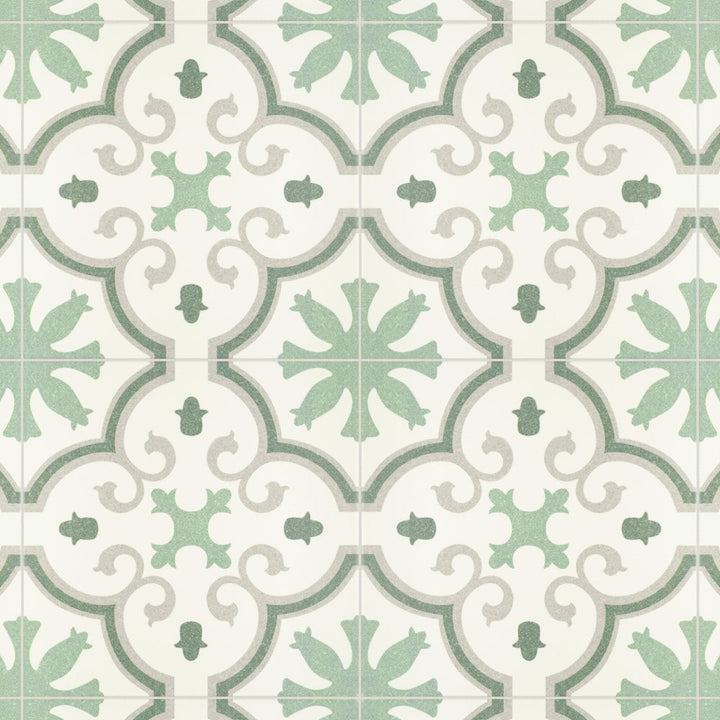 Affinity Tile Monteca Green 10-in x 10-in Satin Porcelain Encaustic Floor and Wall Tile product image
