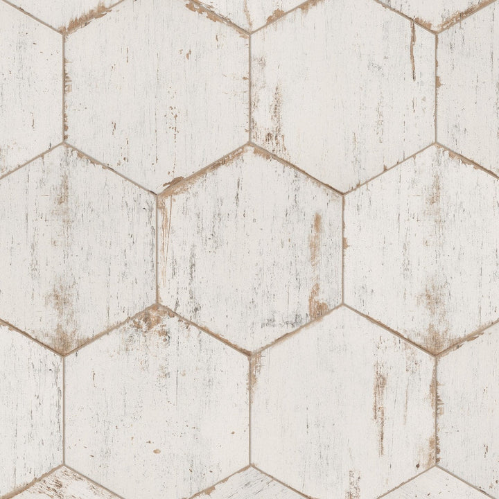 Affinity Tile Retro Hex Blanc 14-in x 16-in Matte Porcelain Wood look Hexagon Floor and Wall Tile product image