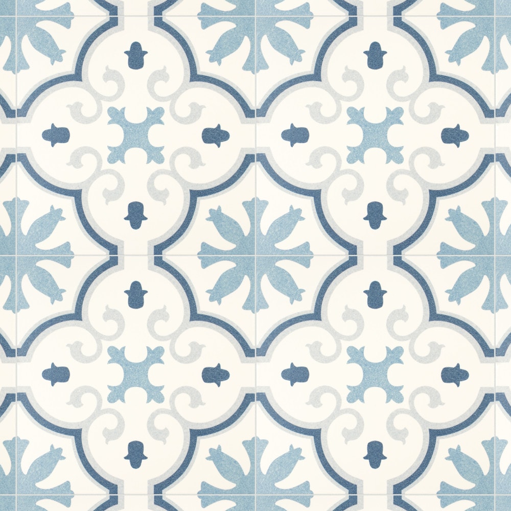 Affinity Tile Monteca Blue 10-in x 10-in Satin Porcelain Encaustic Floor and Wall Tile product image