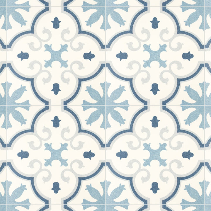 Affinity Tile Monteca Blue 10-in x 10-in Satin Porcelain Encaustic Floor and Wall Tile product image