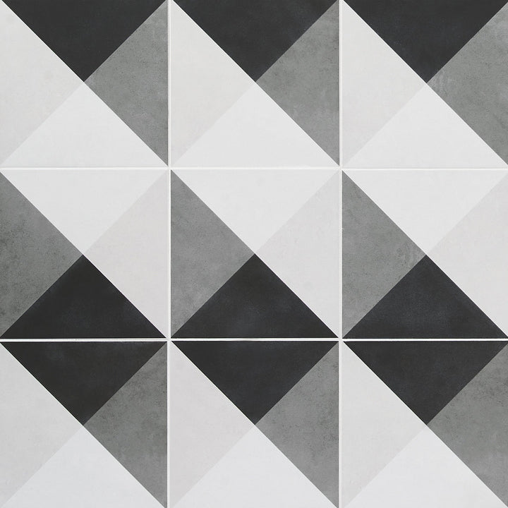 Artmore Tile Elizabeth Sutton Art Terra Deco Gray 8-in x 8-in Matte Porcelain Encaustic Floor and Wall Tile product image