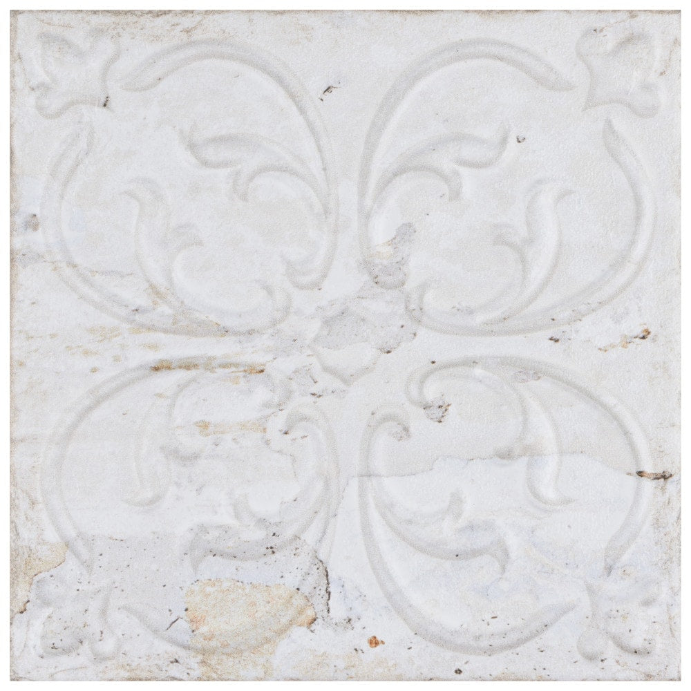 Affinity Tile Aevum Ornato White 8-in x 8-in Multi-finish Ceramic Wall Tile product image