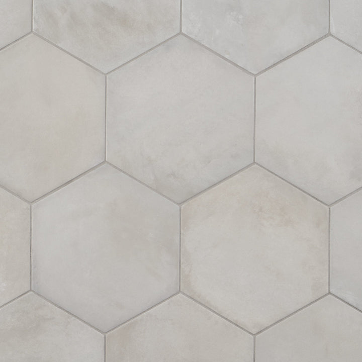 Artmore Tile Storm Hex Gray Sabbia 8-in x 10-in Matte Porcelain Encaustic Hexagon Floor and Wall Tile product image