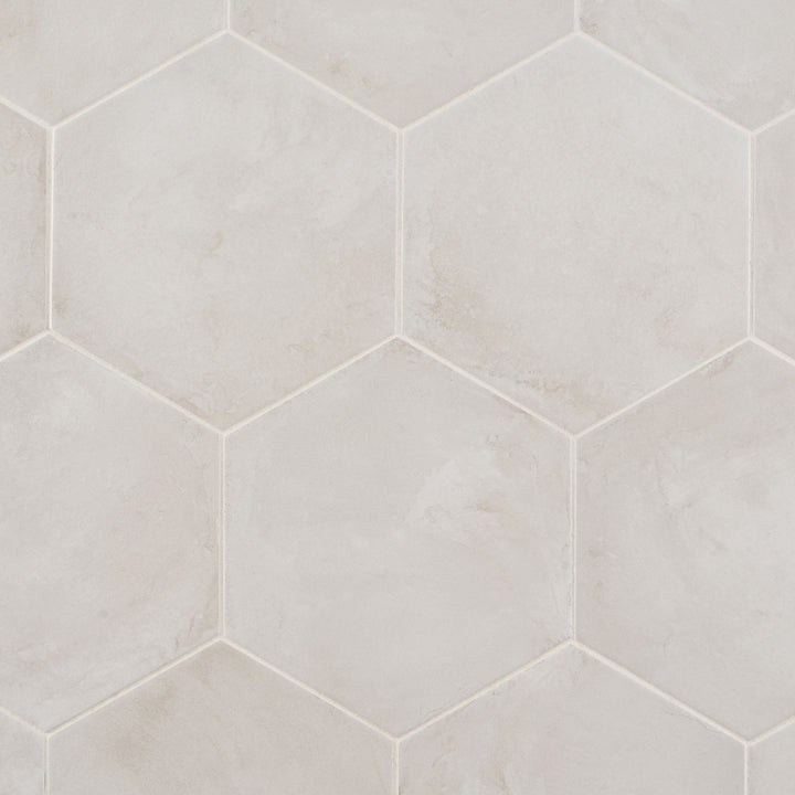 Artmore Tile Storm Hex Bianco 8-in x 10-in Matte Porcelain Encaustic Hexagon Floor and Wall Tile product image