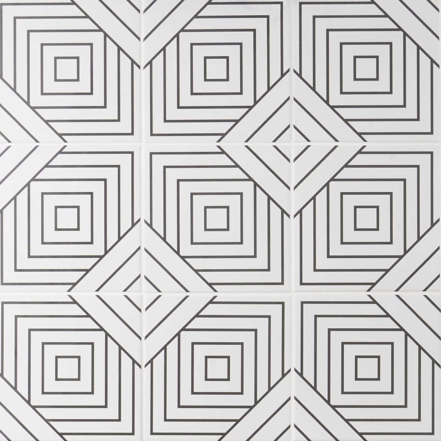 Artmore Tile Record Line Positive 8-in x 8-in Matte Porcelain Encaustic Floor and Wall Tile product image