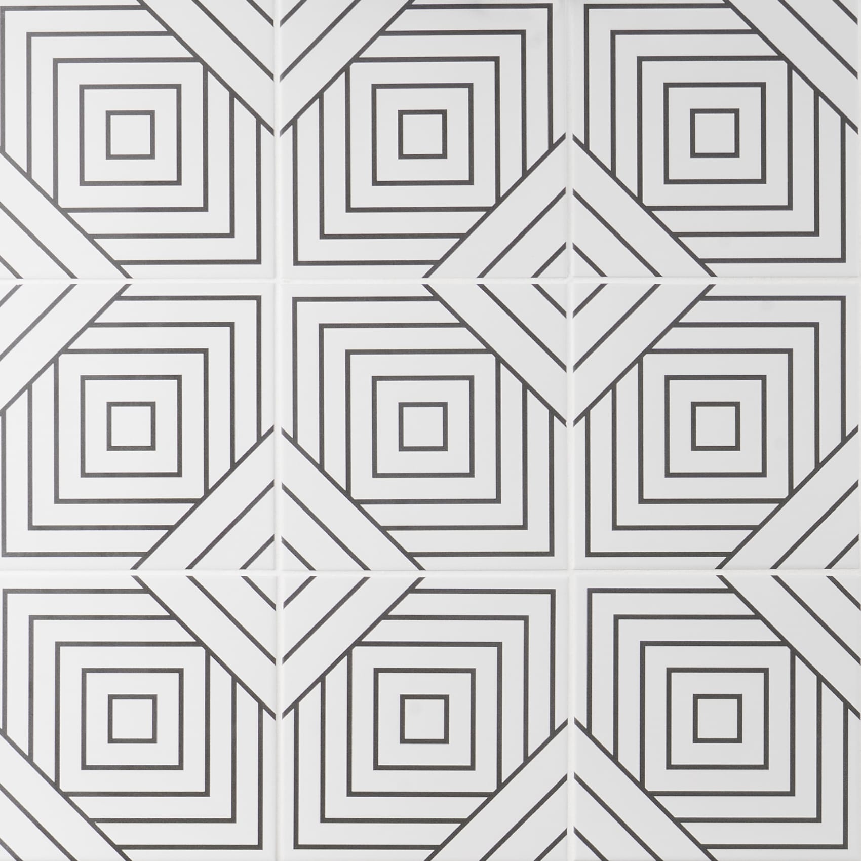 Artmore Tile Record Line Positive 8-in x 8-in Matte Porcelain Encaustic Floor and Wall Tile product image