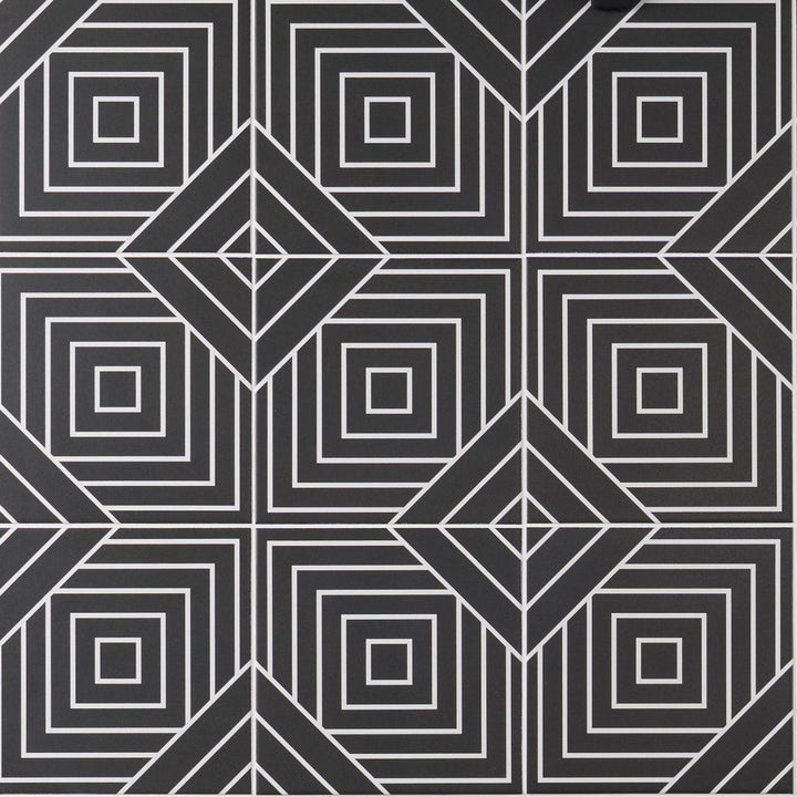 Artmore Tile Record Line Negative 8-in x 8-in Matte Porcelain Encaustic Floor and Wall Tile product image
