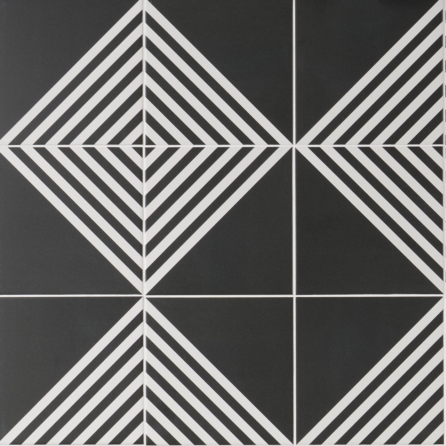 Artmore Tile Record Stripe Negative 8-in x 8-in Matte Porcelain Encaustic Floor and Wall Tile product image