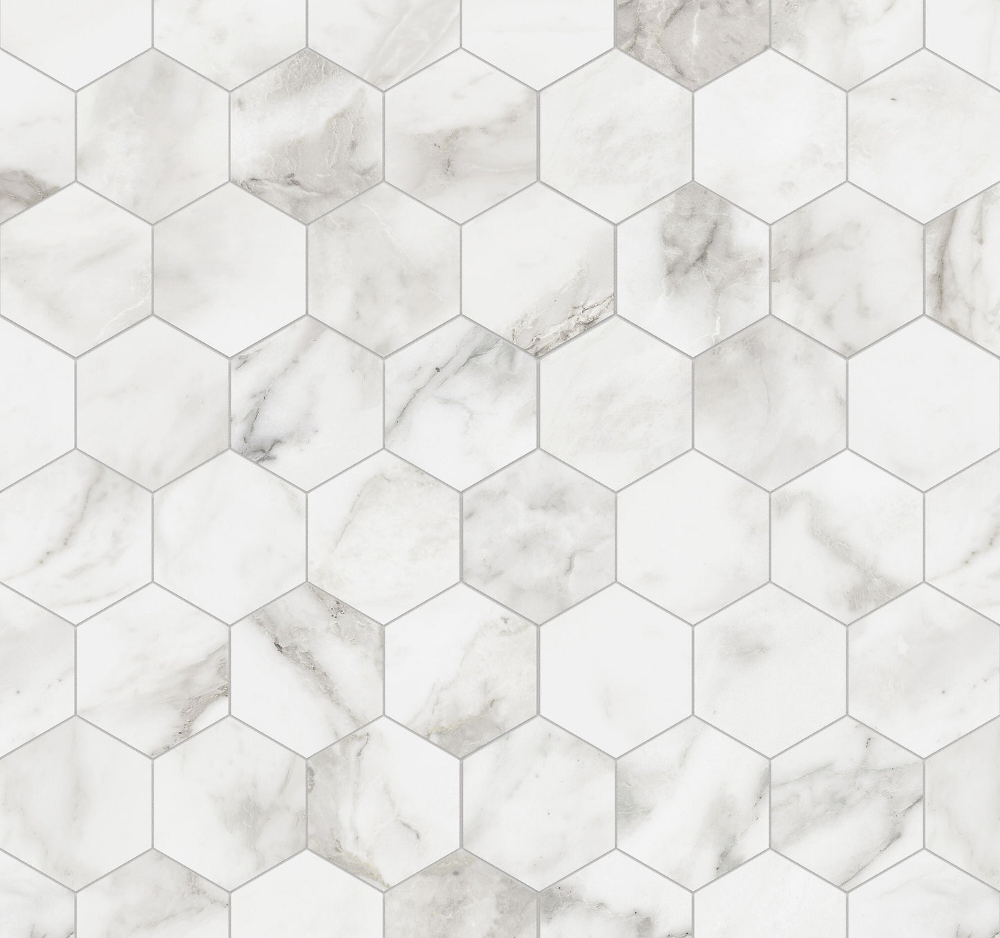 Satori Bianco Palazzo 12-in x 12-in Polished Porcelain Marble Look Hexagon Mosaic Floor and Wall Tile (0.97-sq. ft/ Piece)