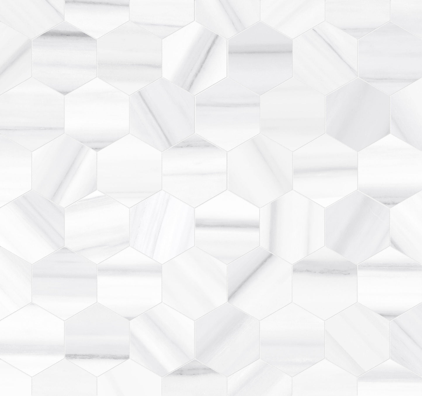 Satori Zebrino Ash 12-in x 12-in Polished Porcelain Marble Look Hexagon Mosaic Floor and Wall Tile (0.97-sq. ft/ Piece)