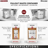 Rev-A-Shelf 20-Quart Plastic Pull-Out Trash Can with Soft-Close Slides