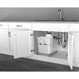 Rev-A-Shelf 20-Quart Plastic Pull-Out Trash Can with Soft-Close Slides