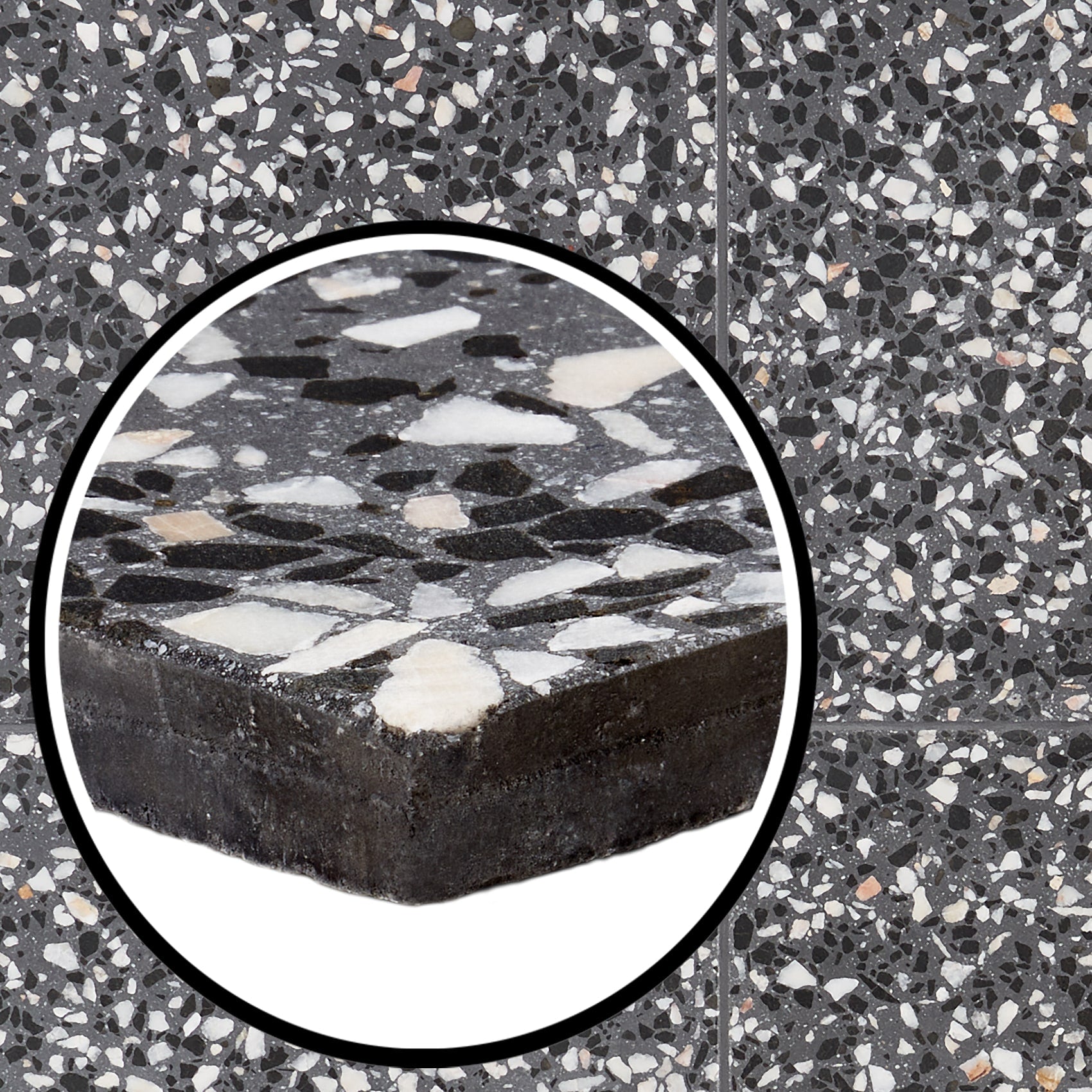 Artmore Tile Tarboro Terrazzo Domino 16-in x 16-in Polished Cement Cement look Floor and Wall Tile product image