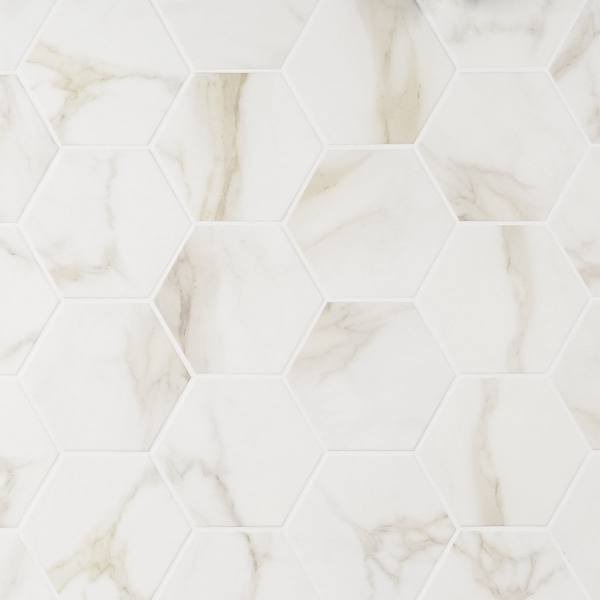 Artmore Tile Arsenale Calacatta 6-in x 7-in Matte Porcelain Marble look Hexagon Floor and Wall Tile product image