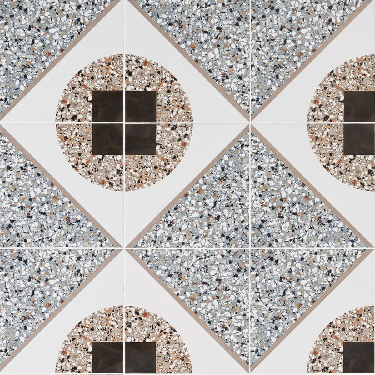 Artmore Tile Shards Terrazzo Deco Azur 8-in x 8-in Matte Porcelain Encaustic Floor and Wall Tile product image
