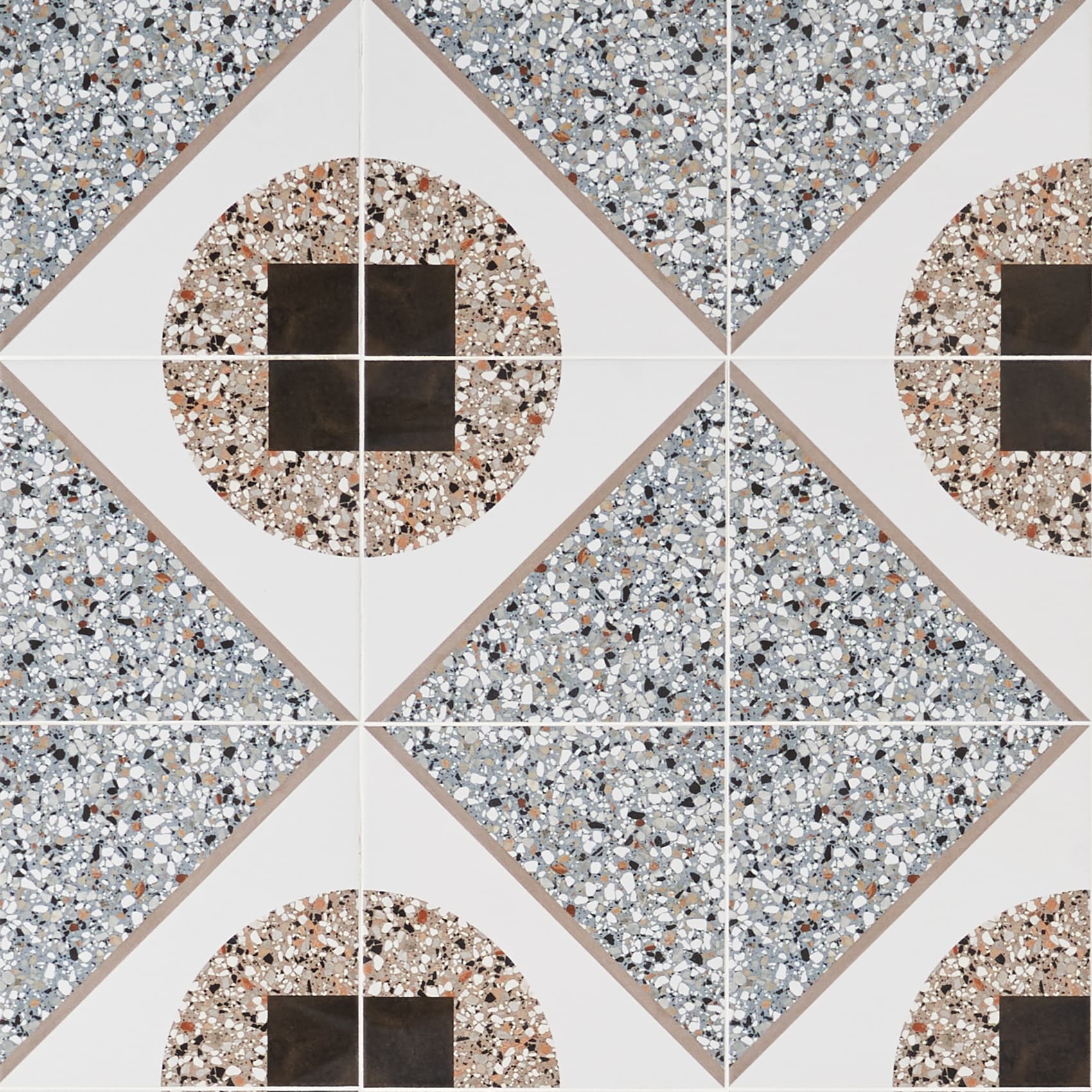 Artmore Tile Shards Terrazzo Deco Azur 8-in x 8-in Matte Porcelain Encaustic Floor and Wall Tile product image