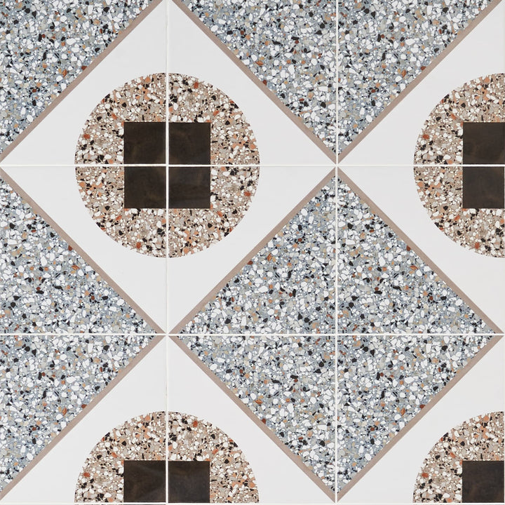 Artmore Tile Shards Terrazzo Deco Azur 8-in x 8-in Matte Porcelain Encaustic Floor and Wall Tile product image