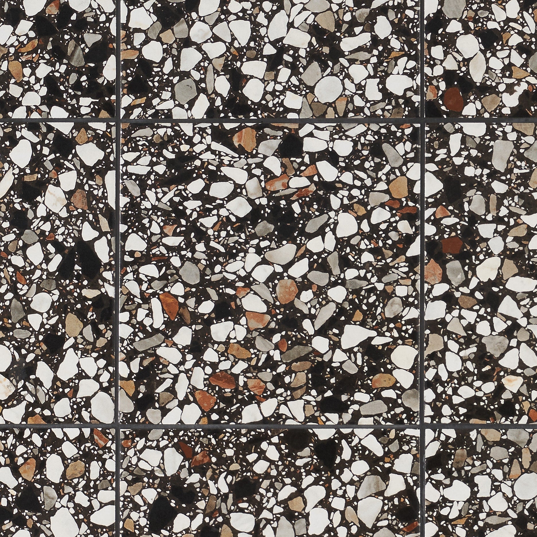 Artmore Tile Shards Terrazzo Nero 8-in x 8-in Matte Porcelain Cement look Floor and Wall Tile product image
