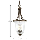 Progress Lighting Seeded 3-Light Antique Bronze Transitional Chandelier