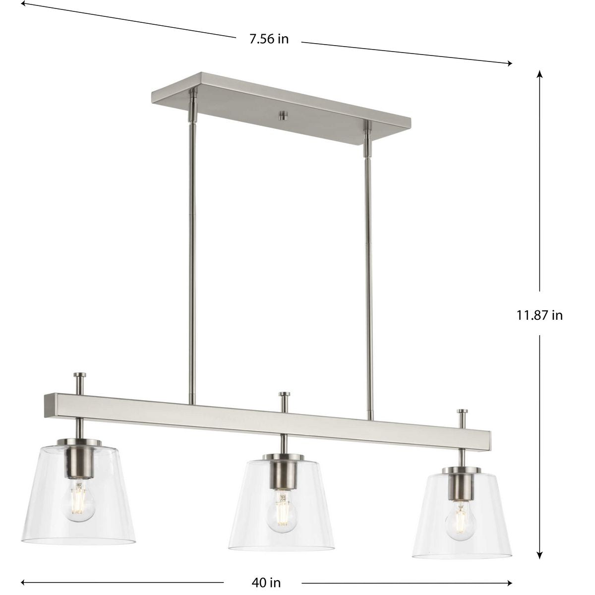 Progress Lighting Saffert 3-Light Brushed Gray Transitional Chandelier