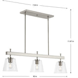 Progress Lighting Saffert 3-Light Brushed Gray Transitional Chandelier