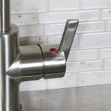 Project Source Brushed Nickel 1-Handle Deck-Mount Pull-Down Kitchen Faucet with Deck Plate