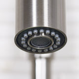 Project Source Flynt Brushed Stainless Single-Handle Deck-Mount Pull-Down Kitchen Faucet with Deck Plate, 1.8 GPM