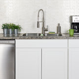 Project Source Flynt Brushed Stainless Single-Handle Deck-Mount Pull-Down Kitchen Faucet with Deck Plate, 1.8 GPM