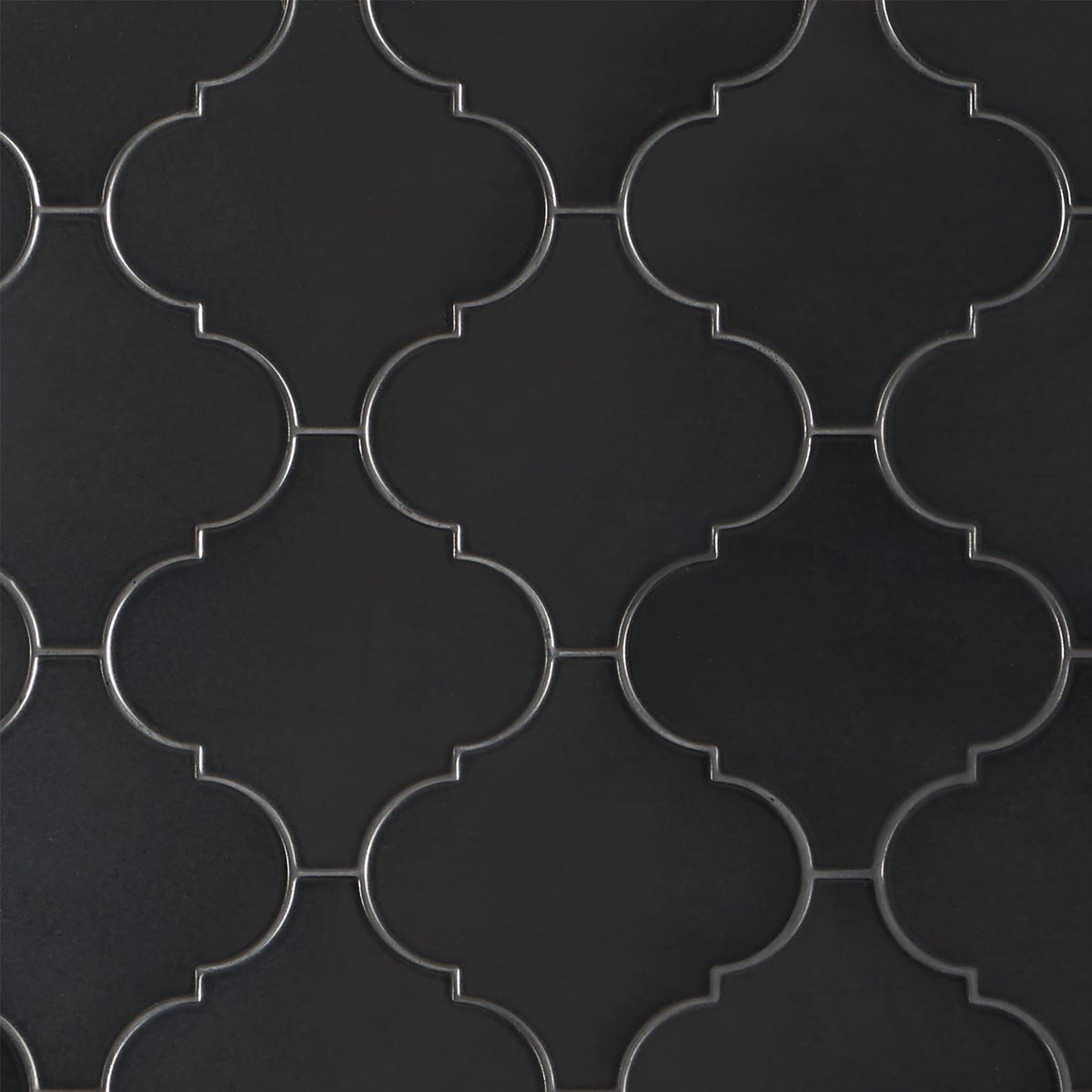 Artmore Tile Zest Black 5-in x 10-in Matte Porcelain Encaustic Arabesque Wall Tile product image