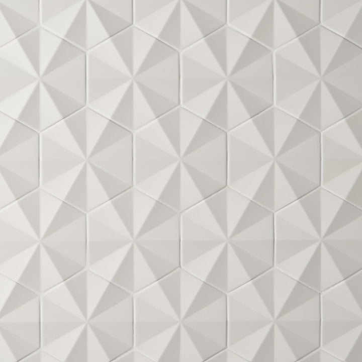 Artmore Tile Zest White 6-in x 7-in Matte Porcelain Encaustic Hexagon Wall Tile product image