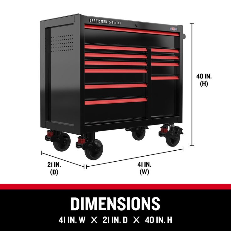 CRAFTSMAN V-Series 41-in W x 40-in H 11-Drawer Steel Rolling Tool Cabinet (Black)