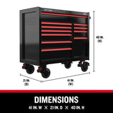 CRAFTSMAN V-Series 41-in W x 40-in H 11-Drawer Steel Rolling Tool Cabinet (Black)