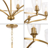 Progress Lighting Parkhurst 6-Light Brushed Brown Transitional Chandelier