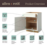 allen + roth Stonewall 21-in W x 34.5-in H x 24-in D Stone 1-Drawer Base Fully Assembled Cabinet (Flat Panel Shaker Style)