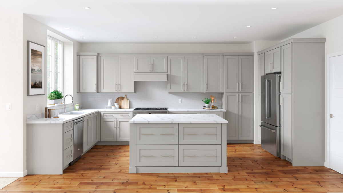 allen + roth Stonewall 39-in W x 34.5-in H x 24-in D Stone Blind 1-Drawer Base Fully Assembled Cabinet (Flat Panel Shaker Style)