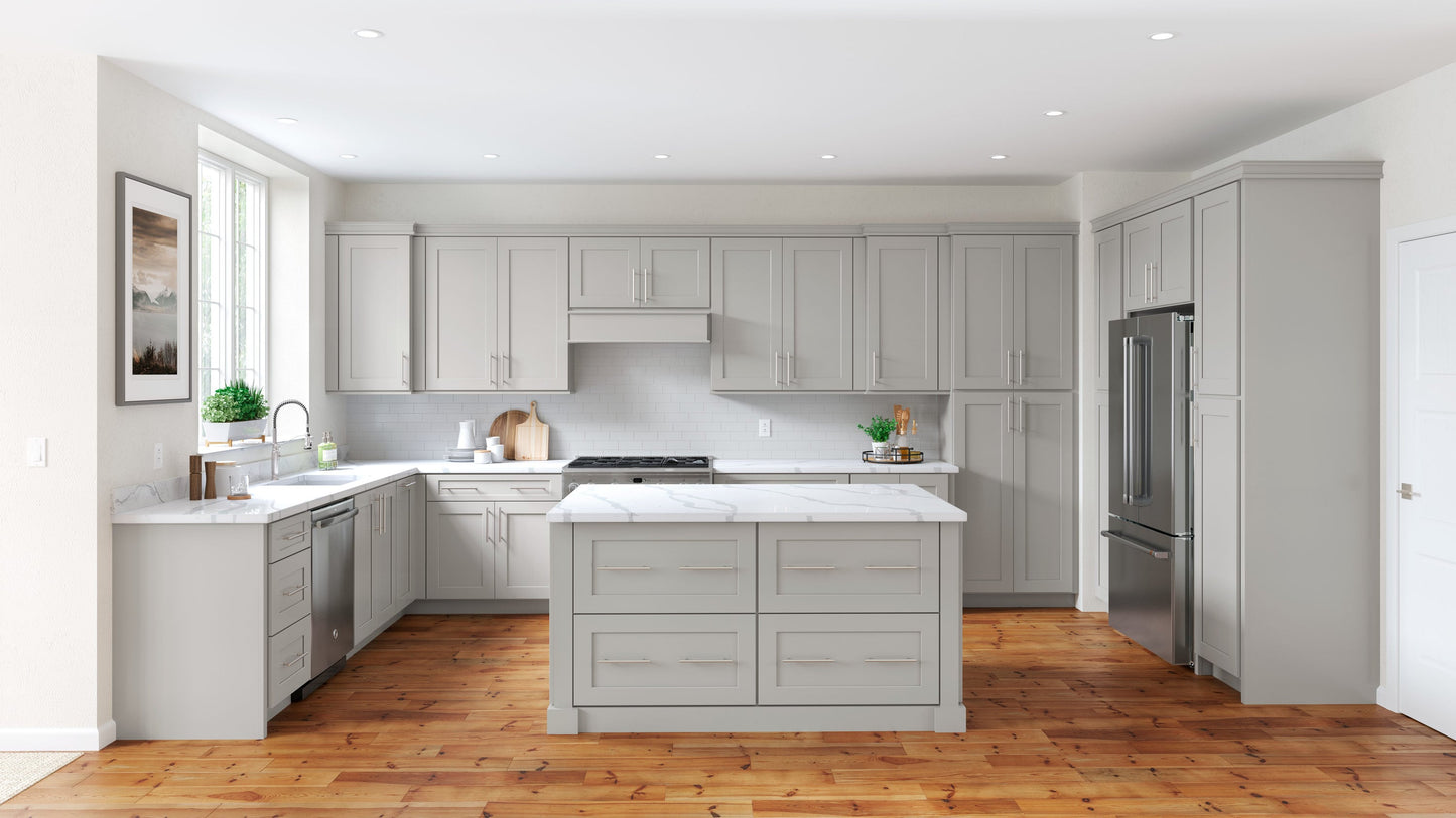 allen + roth Stonewall 33-in W x 30.125-in H x 12-in D Stone Wall Fully Assembled Cabinet (Flat Panel Shaker Door Style)