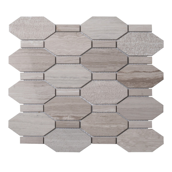 Apollo Tile Sparta Wooden Gray 12-in x 12-in Polished Natural Stone Marble Hexagon Wood Look Floor and Wall Tile (4.66-sq. ft/ Carton)