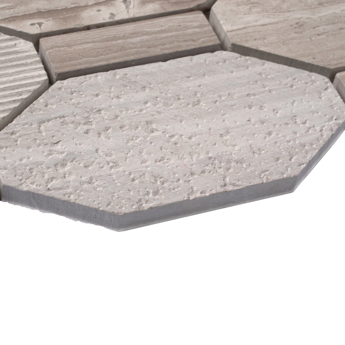 Apollo Tile (Sample) Sparta Wooden Gray 4-in x 4-in Polished Marble Honeycomb Wood Look Floor and Wall Tile