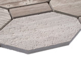 Apollo Tile (Sample) Sparta Wooden Gray 4-in x 4-in Polished Marble Honeycomb Wood Look Floor and Wall Tile