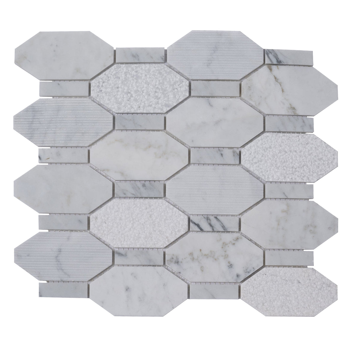 Apollo Tile (Sample) Sparta Gray 4-in x 4-in Polished Marble Honeycomb Marble Look Floor and Wall Tile