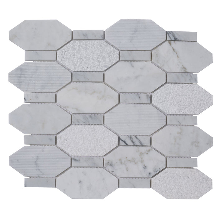 Apollo Tile (Sample) Sparta Gray 4-in x 4-in Polished Marble Honeycomb Marble Look Floor and Wall Tile