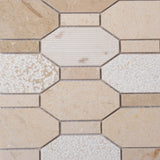 Apollo Tile (Sample) Sparta Beige 4-in x 4-in Polished Marble Honeycomb Marble Look Floor and Wall Tile