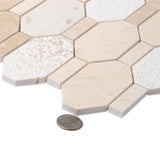 Apollo Tile (Sample) Sparta Beige 4-in x 4-in Polished Marble Honeycomb Marble Look Floor and Wall Tile